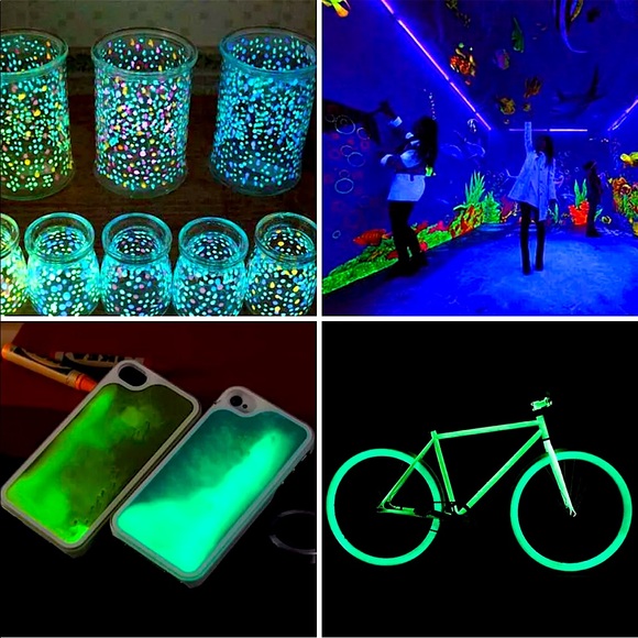 UV Neon Mica Pigment Powders • Multi-Use: Nails, Makeup, Body Art, Arts & Crafts - Picture 8 of 9